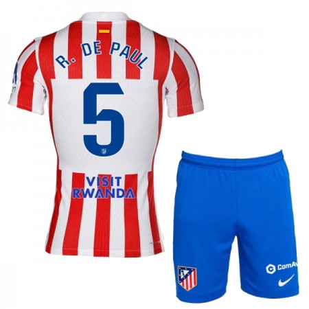 Atlético Madrid R. De Paul 5 Børn Hjemme 2025-26 - Fodboldtrøjer (S/S)
